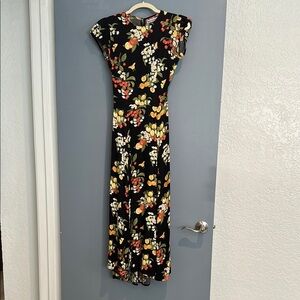 Reformation Floral Black Dress
